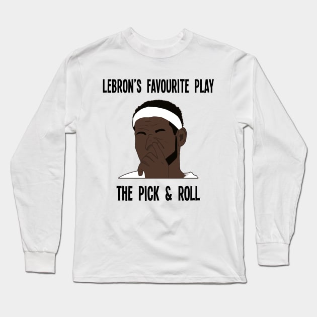 Funny NBA Meme - Lebron Digs His Nose - Pick & Roll Meme Long Sleeve T-Shirt by BuzzerBeater00